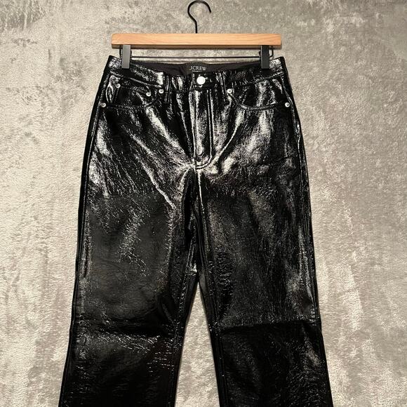 J. CREW COLLECTION Demi Boot Pants Faux Patent Leather High Rise Cropped 27 New - Picture 7 of 7